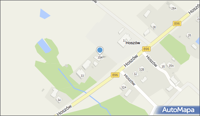 Hoszów, Hoszów, 33A, mapa Hoszów