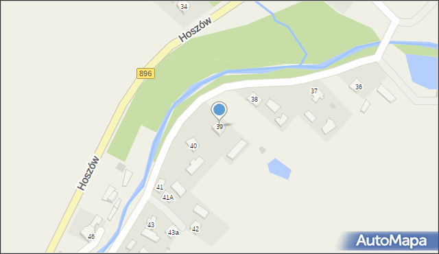 Hoszów, Hoszów, 39, mapa Hoszów