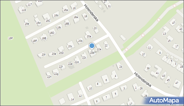 Koszalin, Holenderska, 22b, mapa Koszalina