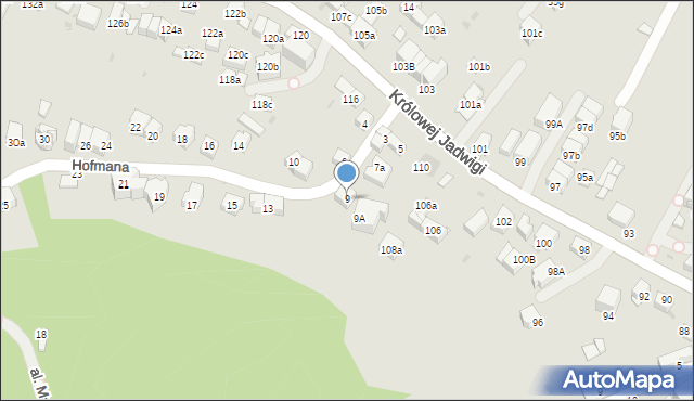 Kraków, Hofmana Vlastimila, 9, mapa Krakowa