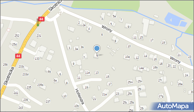 Kraków, Hollendra Tadeusza, 5, mapa Krakowa