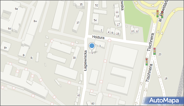 Kraków, Hodura Franciszka, bp., 1, mapa Krakowa