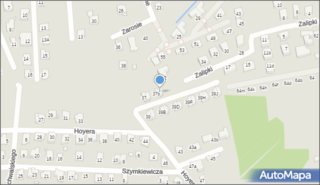 Kraków, Hoyera Henryka, 37c, mapa Krakowa