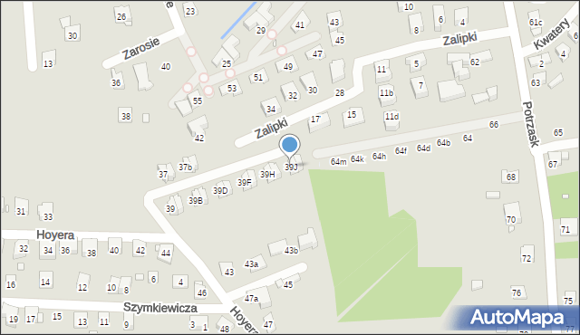 Kraków, Hoyera Henryka, 39J, mapa Krakowa