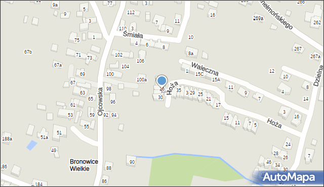 Kraków, Hoża, 28, mapa Krakowa