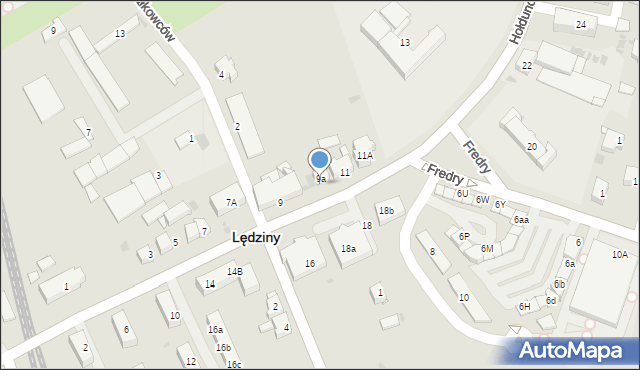 Lędziny, Hołdunowska, 9b, mapa Lędziny