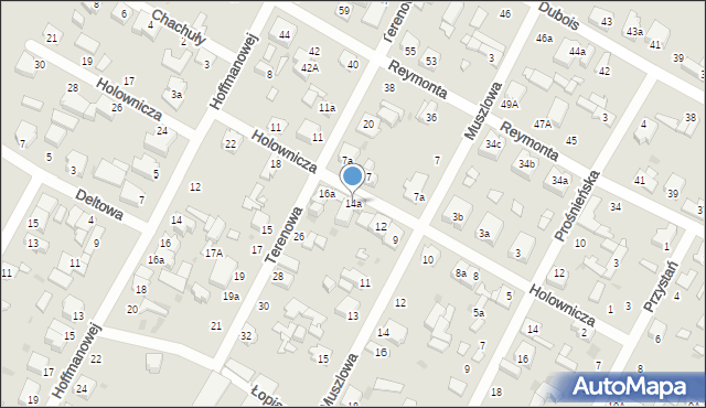 Łódź, Holownicza, 14a, mapa Łodzi