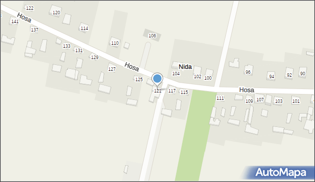 Nida, Hosa, 121, mapa Nida