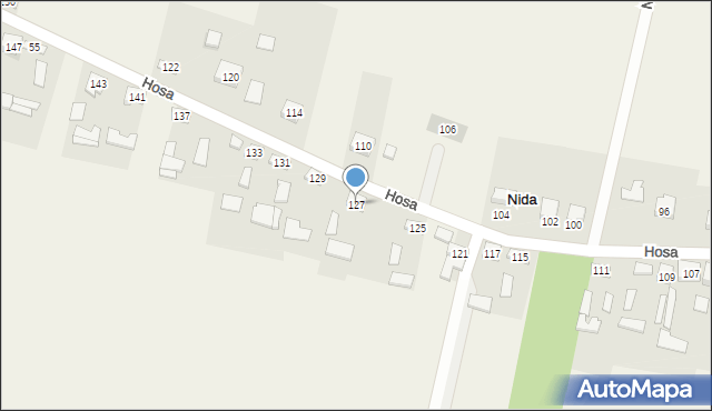 Nida, Hosa, 127, mapa Nida