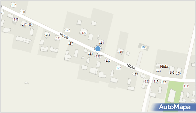 Nida, Hosa, 131, mapa Nida