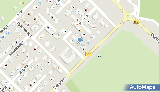 Płock, Honorowych Dawców Krwi, 6, mapa Płock