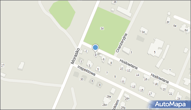 Poznań, Hodowlana, 4, mapa Poznania