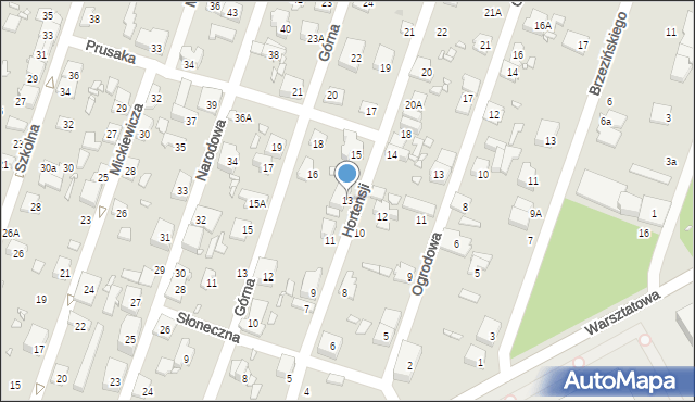Pruszków, Hortensji, 13, mapa Pruszków