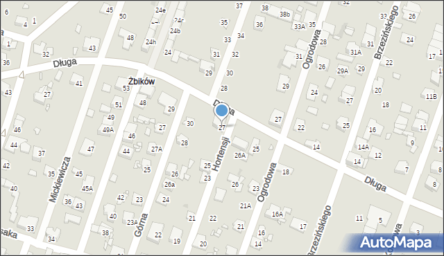 Pruszków, Hortensji, 27, mapa Pruszków