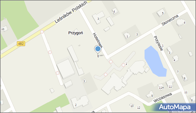 Przygoń, Hotelowa, 6, mapa Przygoń