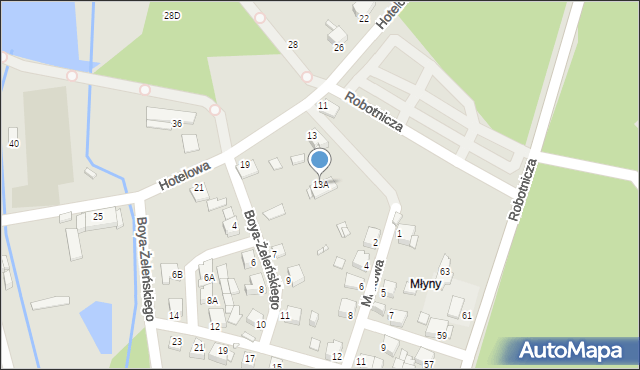 Rybnik, Hotelowa, 13A, mapa Rybnika