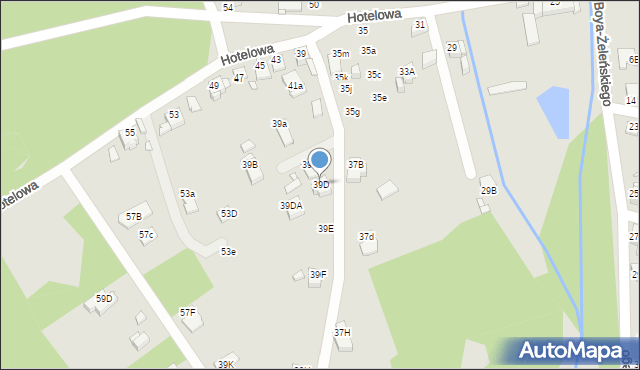 Rybnik, Hotelowa, 39D, mapa Rybnika