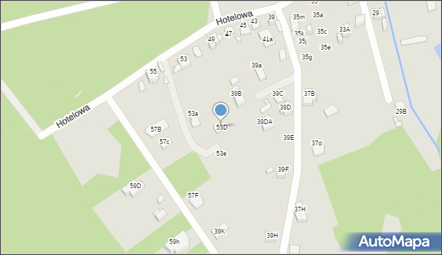 Rybnik, Hotelowa, 53D, mapa Rybnika