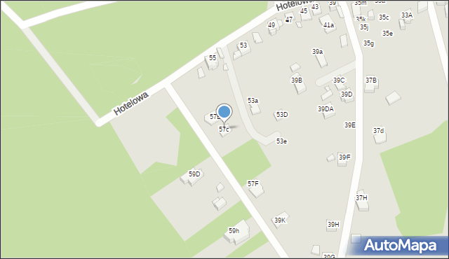 Rybnik, Hotelowa, 57c, mapa Rybnika