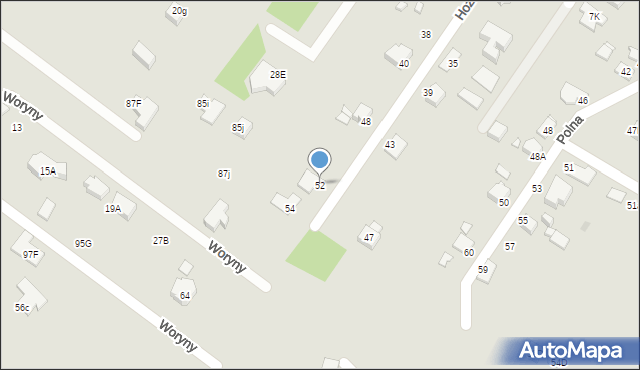 Rybnik, Hoża, 52, mapa Rybnika