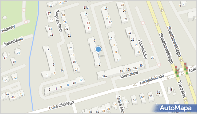 Szczecin, Horeszków, 3, mapa Szczecina