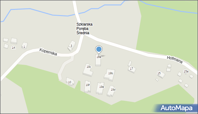 Szklarska Poręba, Hofmana Vlastimila, 19a, mapa Szklarska Poręba