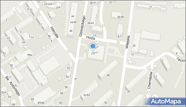 Tomaszów Mazowiecki, Hoża, 1/3, mapa Tomaszów Mazowiecki