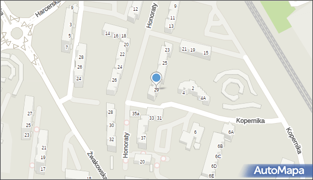 Tychy, Honoraty, 29, mapa Tychów