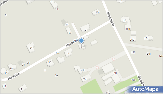 Warszawa, Hoserów, 3, mapa Warszawy