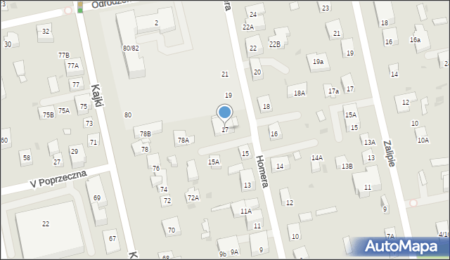 Warszawa, Homera, 17, mapa Warszawy