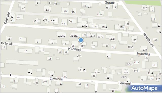 Warszawa, Hortensji, 15B, mapa Warszawy