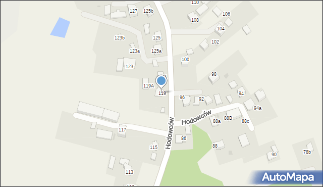 Wisła Wielka, Hodowców, 119, mapa Wisła Wielka