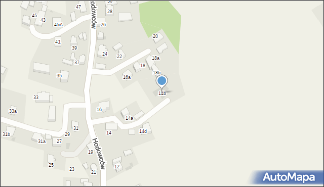 Wisła Wielka, Hodowców, 14b, mapa Wisła Wielka