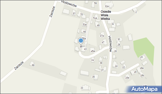 Wisła Wielka, Hodowców, 45, mapa Wisła Wielka