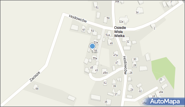 Wisła Wielka, Hodowców, 49, mapa Wisła Wielka