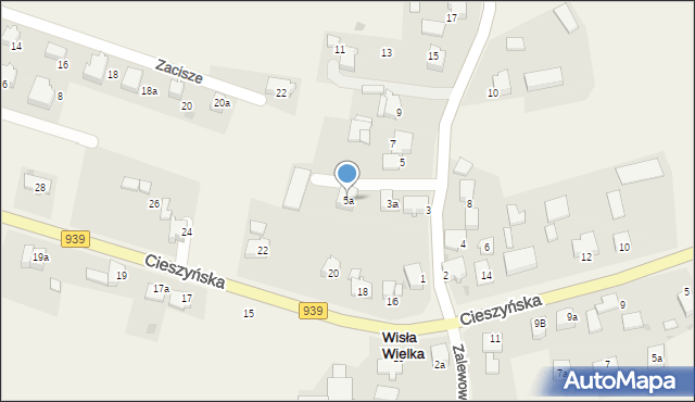 Wisła Wielka, Hodowców, 5a, mapa Wisła Wielka
