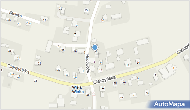 Wisła Wielka, Hodowców, 8A, mapa Wisła Wielka