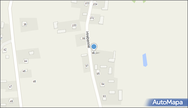 Hrebenne, Hrebenne, 98, mapa Hrebenne