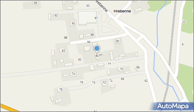 Hrebenne, Hrebenne, 81, mapa Hrebenne