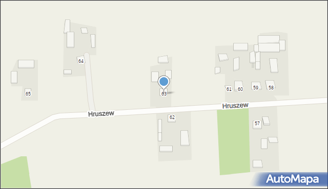 Hruszew, Hruszew, 63, mapa Hruszew