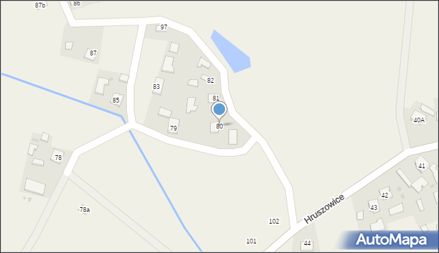 Hruszowice, Hruszowice, 80, mapa Hruszowice