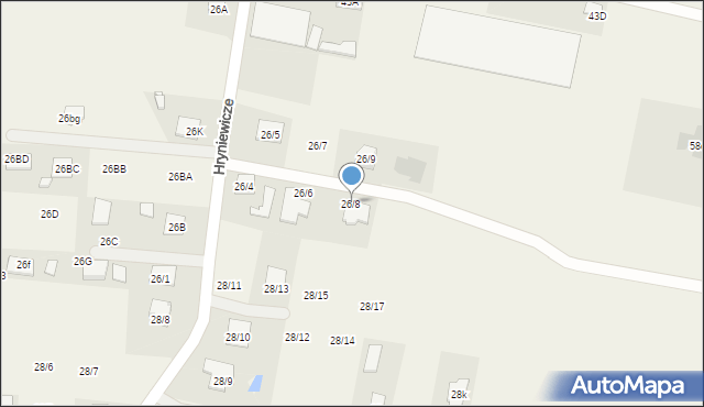 Hryniewicze, Hryniewicze, 26/8, mapa Hryniewicze