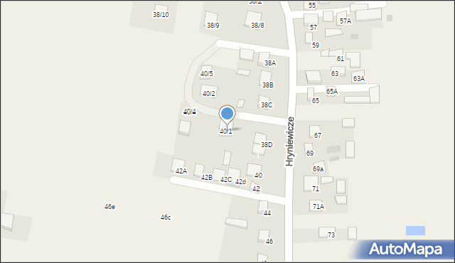 Hryniewicze, Hryniewicze, 40/1, mapa Hryniewicze