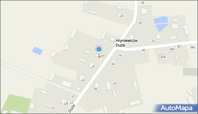 Hryniewicze Duże, Hryniewicze Duże, 16, mapa Hryniewicze Duże