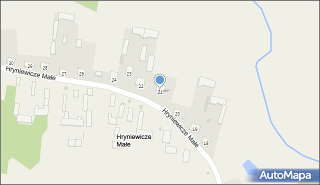 Hryniewicze Małe, Hryniewicze Małe, 21, mapa Hryniewicze Małe