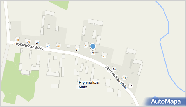 Hryniewicze Małe, Hryniewicze Małe, 22, mapa Hryniewicze Małe