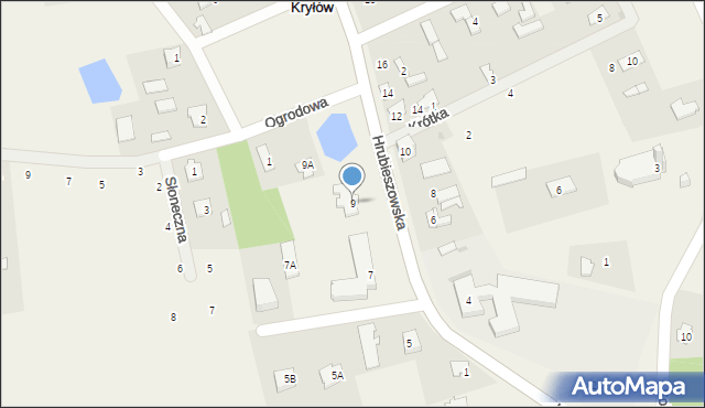 Kryłów, Hrubieszowska, 9, mapa Kryłów