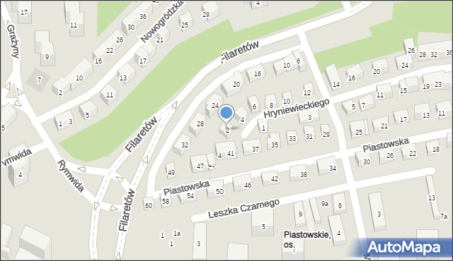 Lublin, Hryniewieckiego Kajetana, 2, mapa Lublina