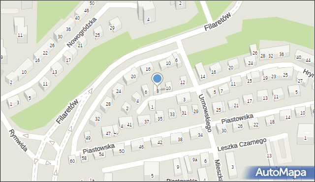 Lublin, Hryniewieckiego Kajetana, 8, mapa Lublina