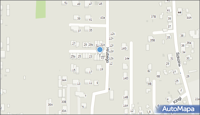 Ruda Śląska, Hrubego Jana, ks., 21a, mapa Rudy Śląskiej